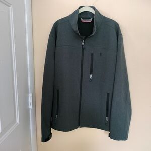 Free Country Freecycle Softshell Mens L Water Resistant Gray Zip Jacket Hiking